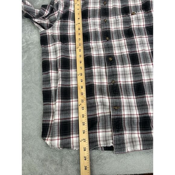 Carhartt Trumbull Plaid Long Sleeve Button Down Shirt Men's Size Large Gray - Picture 9 of 9